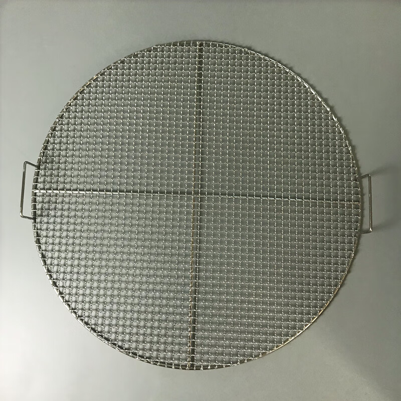 Sailotou Korean stainless steel barbecue mesh round with handle household barbecue fish splint piece camel 65cm silk 2 points 5 pairs of handles