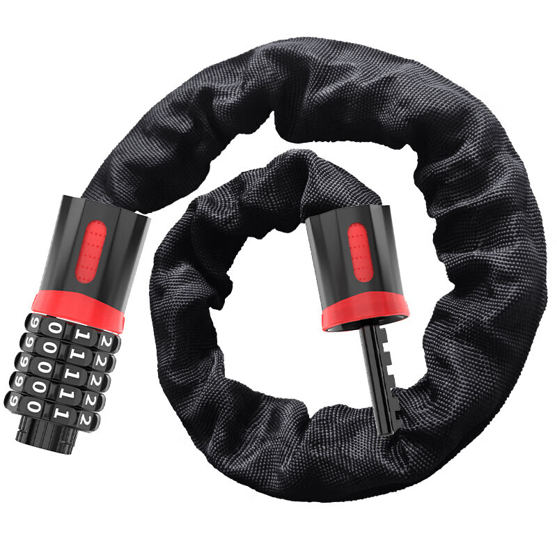 Juchengyun five-digit password chain lock bicycle and motorcycle anti-theft password lock waterproof shear-resistant iron chain lock length 80cm