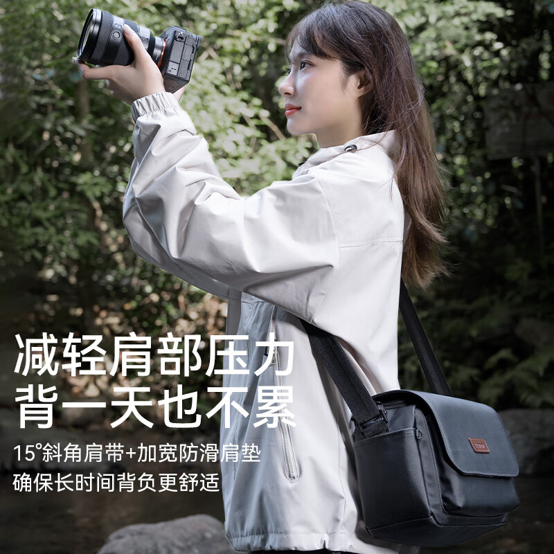 Green giant (llano) camera bag shoulder crossbody photography bag SLR mirrorless digital camera liner bag lens storage bag canvas magnetic leisure suitable for Canon Sony Fuji Nikon Ricoh