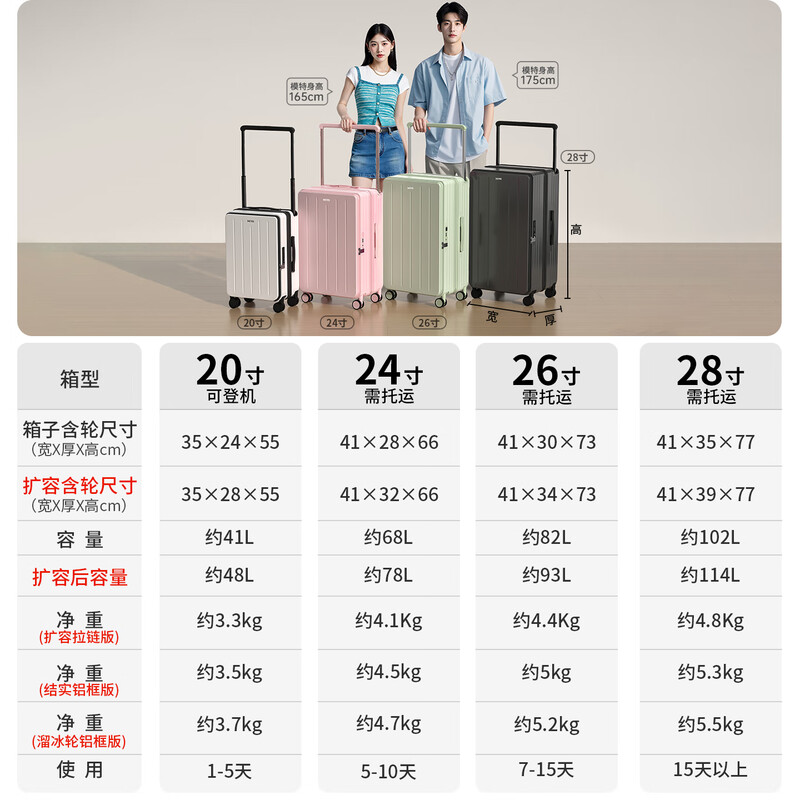 Miyo side opening suitcase boarding case wide trolley large capacity suitcase expandable multifunctional password box leather suitcase deep space gray-aluminum frame flagship model leather handle + shock-absorbing skate wheel 26 inches required to be checked in double-layer explosion-proof zipper + dual charging interface