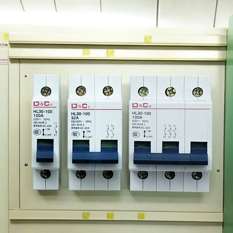 D&C Shangde HL30-100 1P 2P 3P guide rail isolation switch 32A 63A 100A main switch 63A 3P