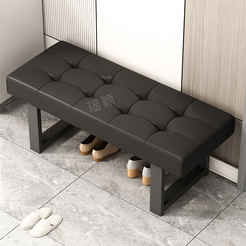 Yaoying stool shoe changing stool sofa stool dressing room bathroom soft leather stool sofa bench bench YD25 black 80cm