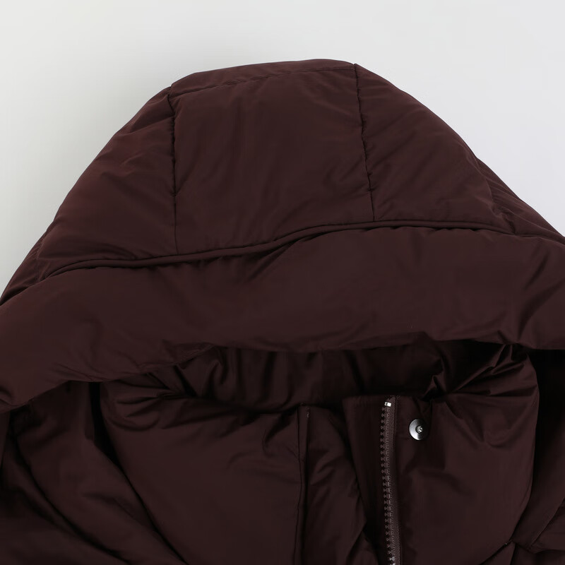 NEELLY Nali Shopping Mall's new winter style Lapel Straight Hooded Down Jacket Women's Simple Commuting Jacket Ankola Red S