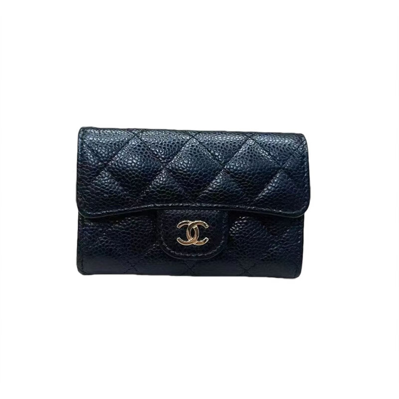 Second-hand 99 new Chanel cherry color patent leather long wallet long and short women's wallet 98 new Chanel diamond caviar leather wallet