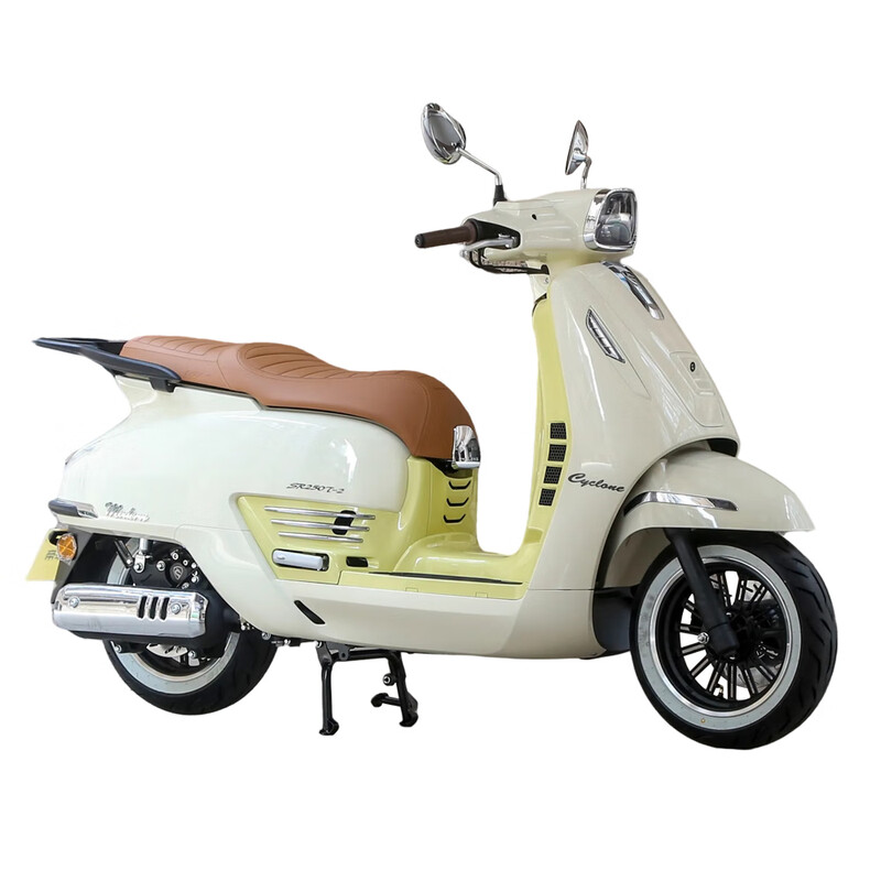 Zongshen Seikelong RT3E modern 250CC water-cooled retro pedal fuel motorcycle double disc brake ABS beige