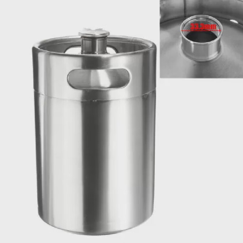 2L3.6L4L5L10L304 stainless steel beer barrel, white wine barrel, home brewed beer second batch wine barrel, 1 pressure relief cover