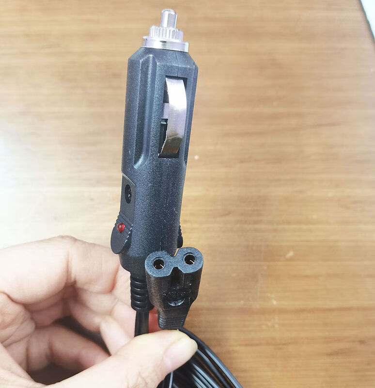 Litian car wash machine power cord car air pump 12V24V vacuum cleaner refrigerator cigarette lighter charging cable double round mouth 3 meters actual length 2.8 meters