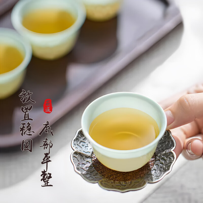 Skingcond emerald tea cup disposable kung fu tea cup travel tea set cup emerald green hospitality water cup food grade 1 pack of 50 emerald tea cup + 1 cup holder disposable kung fu tea cup
