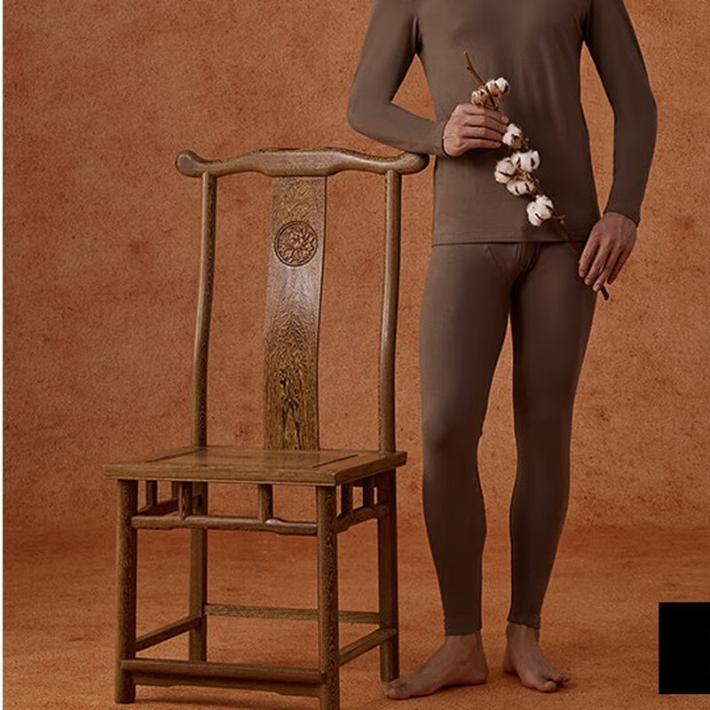 Jingshu Cotton Jingdong's own brand warm light warm underwear long-staple cotton 7A antibacterial men's thermal suit L