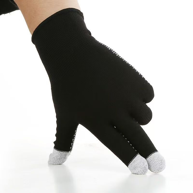 Minggu dot bead touch screen thin labor protection gloves 10 pairs/pack nylon dot PVC dot plastic non-slip wear-resistant breathable black