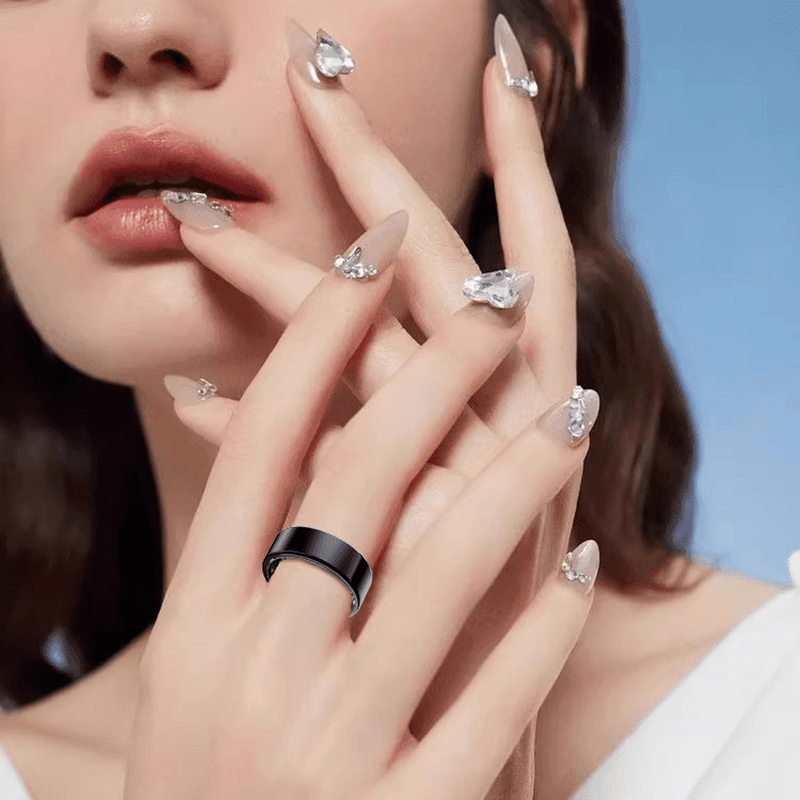 HKMW Xiaomi (Mi) same model 25 uric acid and blood lipid smart rings丨Case blood sugar blood pressure cholesterol free silver blood pressure丨blood sugar丨heart rate丨finger-free size 8 (diameter 18, finger circumference 57)