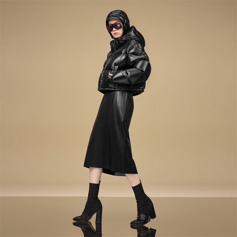 Govan Black Gold Goose Down Jacket Pioneer 5.0 Three Patterns 25 Years New Women's Short Puff Down Jacket Black M