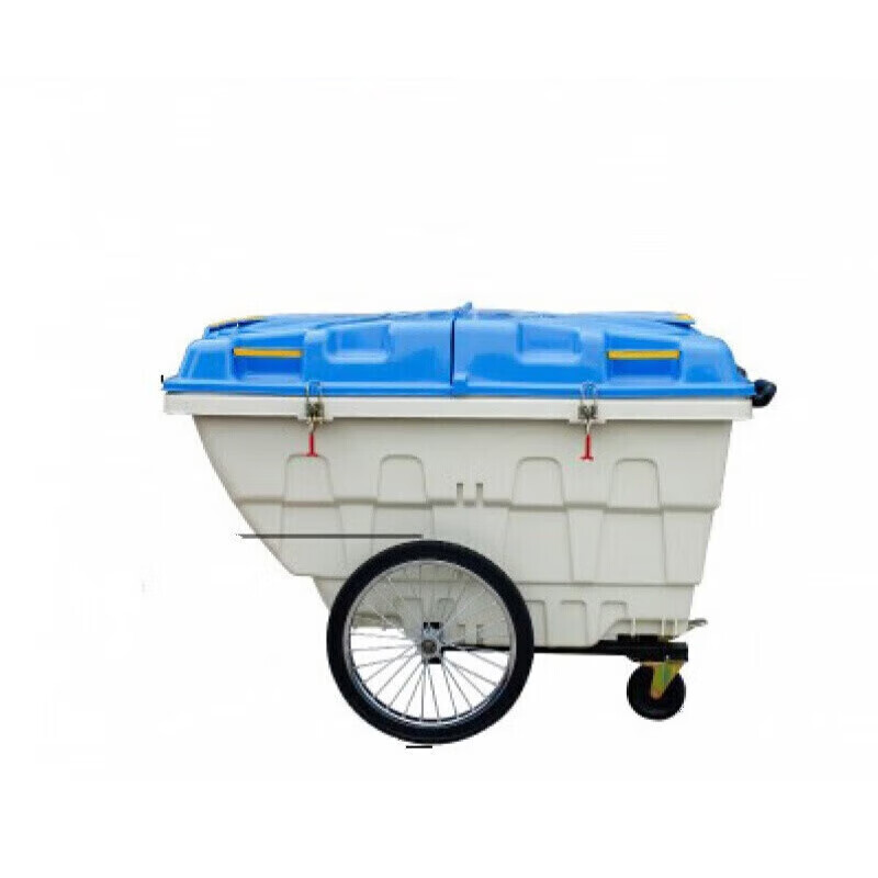 Cleaning truck mobile trash can garbage truck trolley cleaning truck mobile outdoor covered wheel blue and white 400L