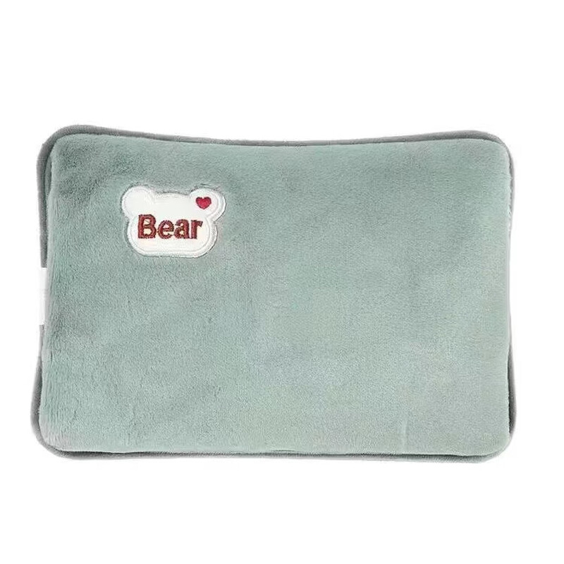 Cute double-hand fleece bear hot water bottle warm baby dormitory student hand warmer bag portable thermal insulation long-lasting thermal insulation double-sided warm velvet explosion-proof charging NS4 creative accessories pink water and electricity separation-double-sided warm velvet