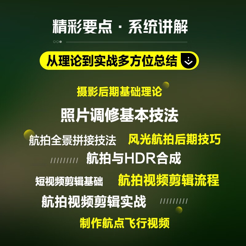 DJI aerial photography post-production and video editing complete guide DJI drone photography aerial photography post-production tutorial book scenery city panoramic stitching photo post-processing short video editing pr DaVinci software produced by Photographer