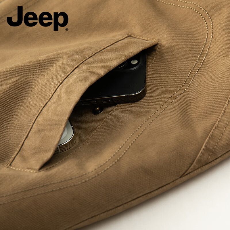 JEEP American genuine high-end pure cotton work jacket top men's spring and autumn American handsome heavyweight flight jacket autumn and winter 98805 black plus velvet counter genuine XL