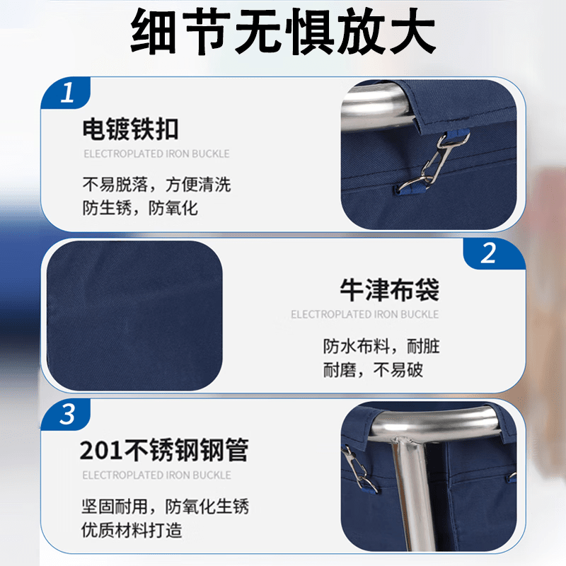 Hanchang hotel linen truck room service truck laundry room dirty linen recycling truck hotel stainless steel storage disassembly and assembly disassembly and assembly enhanced tapered blue (ten tubes)