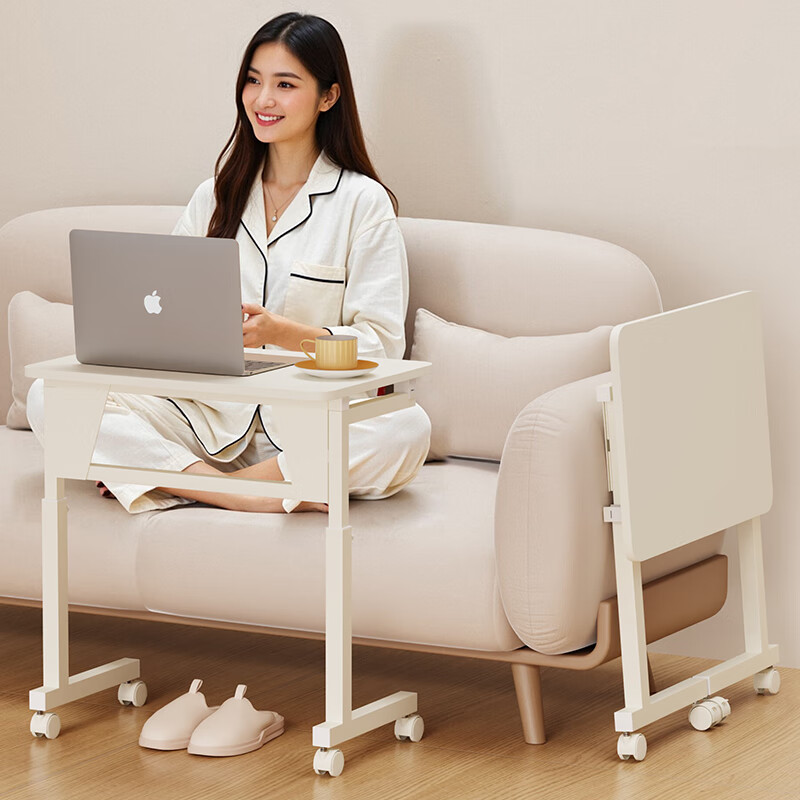 Gajumei folding desk movable bedside table computer desk home office writing study table simple lifting sofa small table
