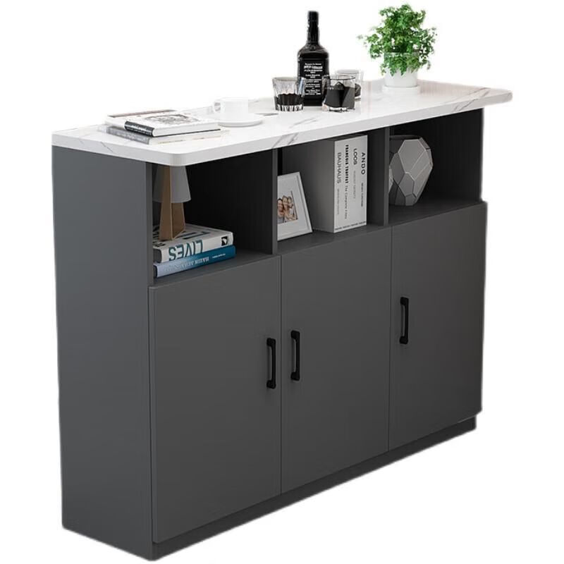 Zimuya home bar table kitchen restaurant partition cabinet multi-functional entrance cabinet modern simple small bar wine cabinet high table white cabinet + marble color countertop + white cabinet length 60 double doors