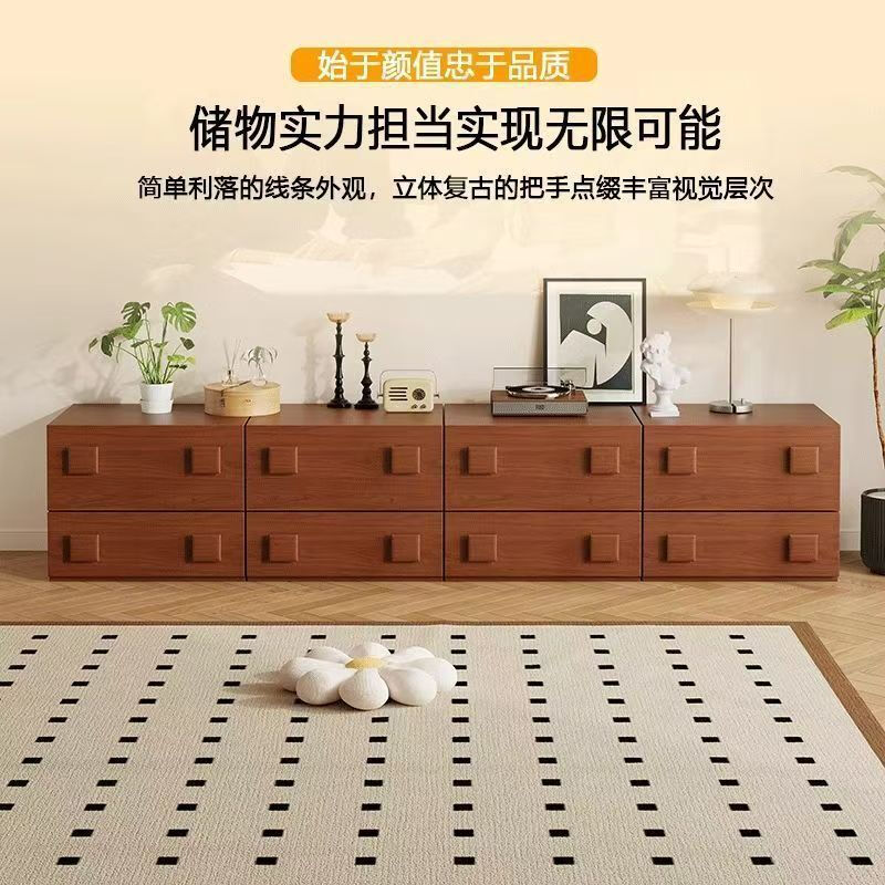 Jin Luyuan medieval style solid wood modular air pressure rod double-layer free combination luxury living room TV cabinet home collection wine cabinet 45*40*50 multi-function cabinet*1