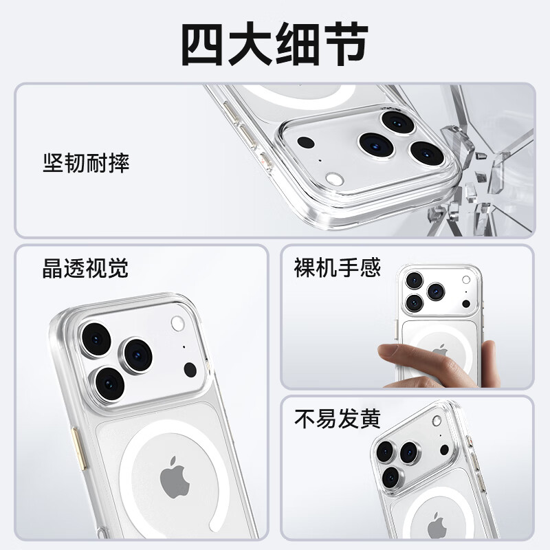 Mr. Blue Monkey is suitable for Apple 17Promax mobile phone case, iPhone17promax protective shell, AI button magnetic suction, anti-fall transparent shell mobile phone protective case