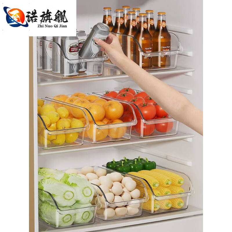 Junran German imported quality food-grade refrigerator storage box drawer-type crisper box for household vegetables, fruits and eggs, transparent, 1 pack, drawer-type/easy to take, upgraded and thickened