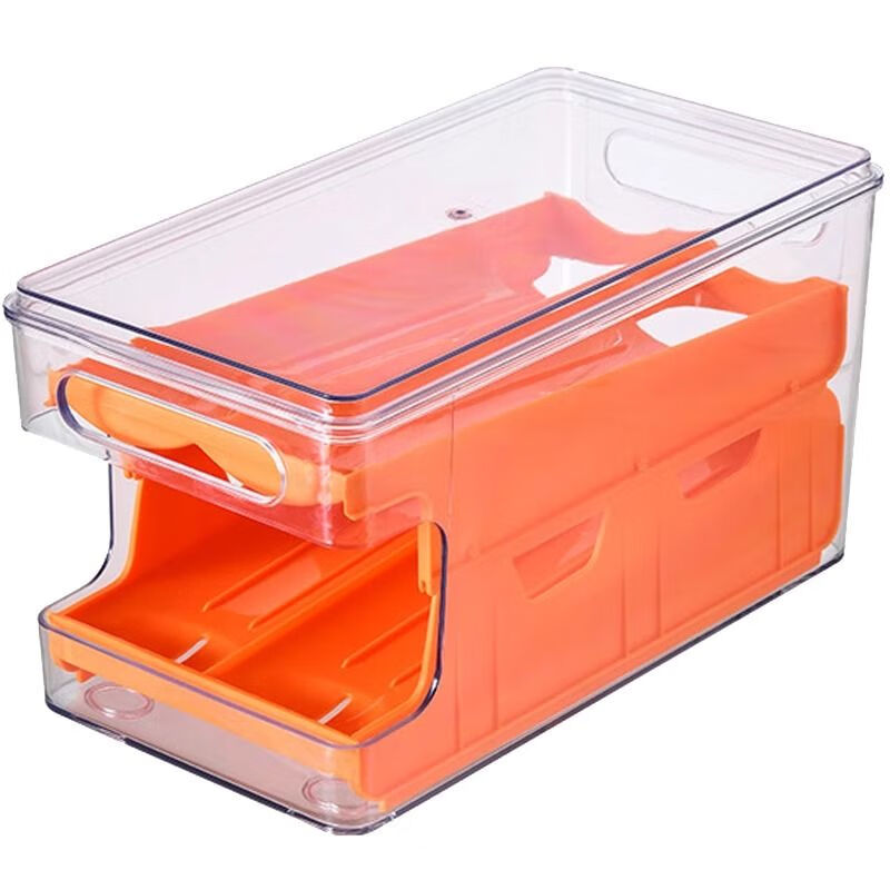Raft core refrigerator egg storage artifact double-layer box rolling egg placement anti-fall preservation kitchen egg tray organization white 1 piece