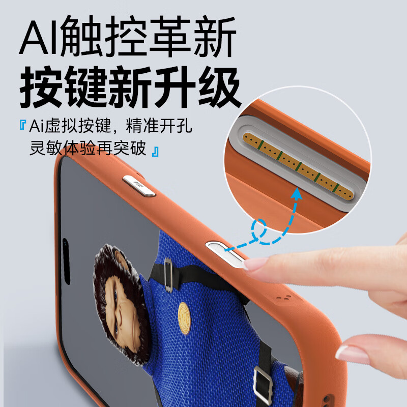 Mr. Blue Monkey is suitable for Apple 17Promax mobile phone case, iPhone17promax protective case, camera key, all-inclusive with stand, magnetic charging, anti-fall and cooling mobile phone protective cover, white