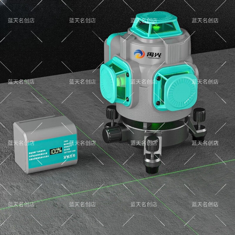 Yuguang's new light outdoor 8/12/16 line green and blue light laser level high-precision wall-mounted and floor-mounted instrument Yuguang Space Capsule Rainbow Machine Red, Green, Blue and Purple - 16 lines standard + tripod