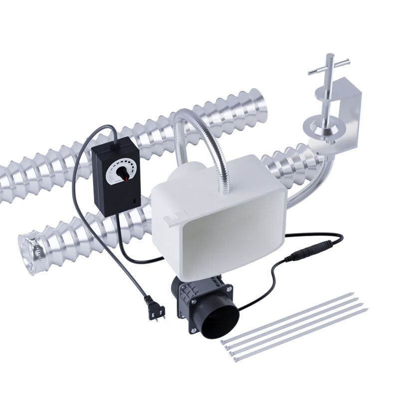 Tanbeiman Desktop Range Hood Small Laser Marking Smoking Machine Smoke Purifier Soldering Iron Dust Collector Smoke Exhaust Machine Moxibustion Smoking Machine Bracket Adjustable Violent Smoke Exhaust Fan Double Dryer + Tube 1 Meter and 3 Meter + Tie