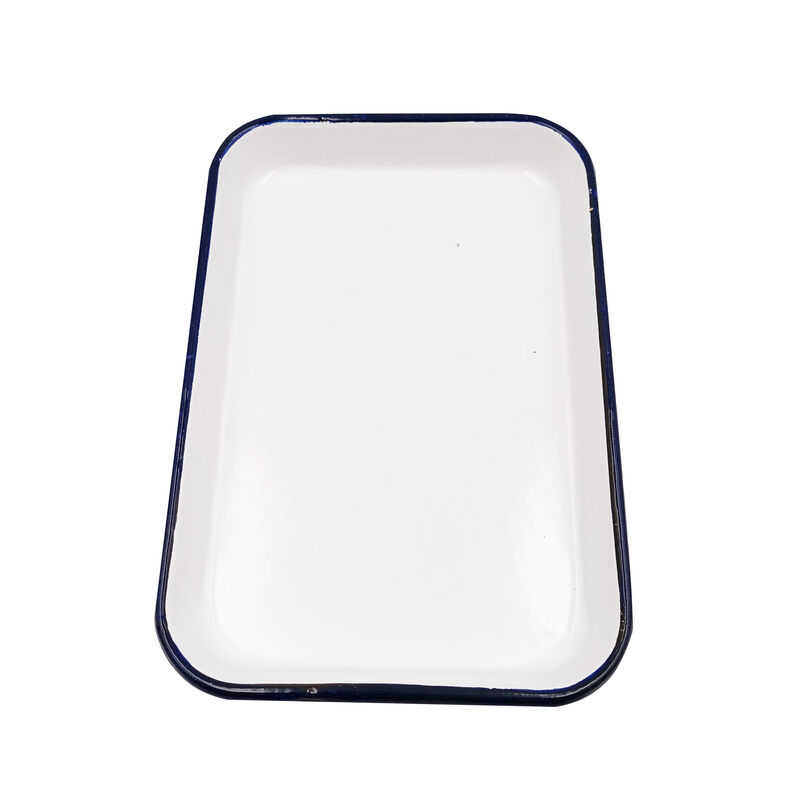 Enamel square plate 20*30 30*40 35*50mm laboratory thickened white tray rectangular plate 18*24 enamel square plate 35*50cm