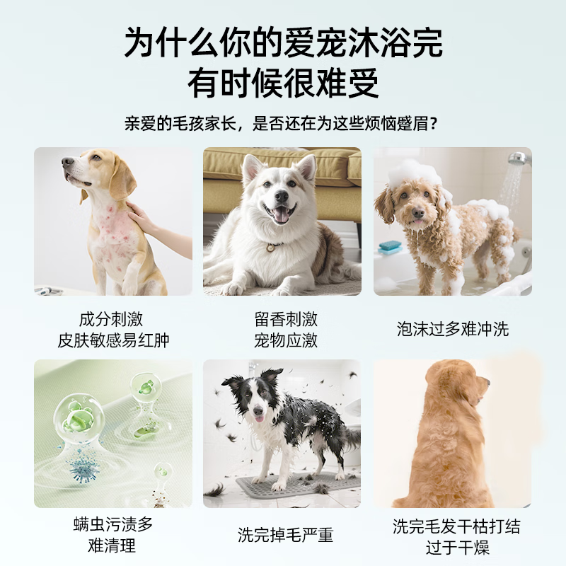 Keyouran pet dog shower gel wash and care all-in-one antibacterial, deodorizing and smooth hair dog special shower gel coconut scent 60ml