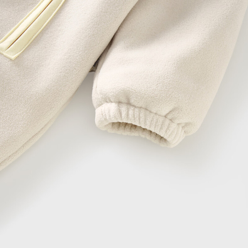 Tongtai (TONGTAI) baby jumpsuit, winter quilted boy baby clothes, children's casual outing hooded sweater, thin cotton romper, cheese white 90cm