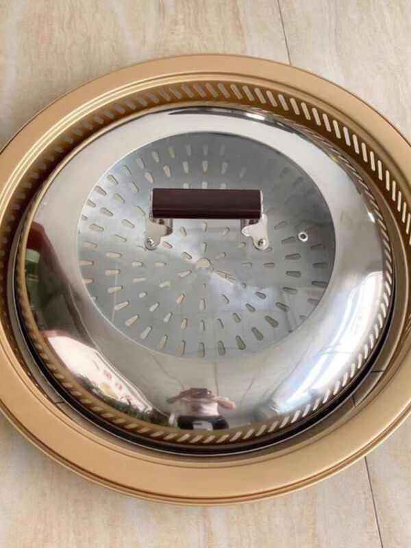 Fantasy glass combination cover ground pot chicken iron pot stew visible lid steam pot lid wooden handle pot lid single shot 56 wooden handle combination lid