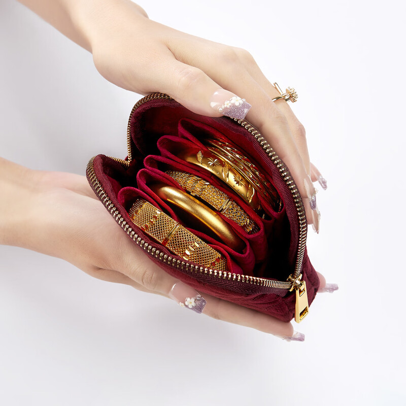 Weiyichen high-end velvet portable gold necklace ring earrings jewelry storage bag jewelry box birthday gift