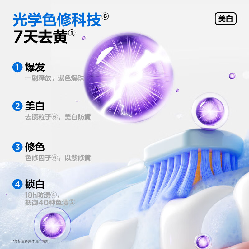 Semi-cold light whitening toothpaste, color correction, stain removal, yellowing improvement, gloss removal, breath whitening, specializing in fresh whitening 80g*2