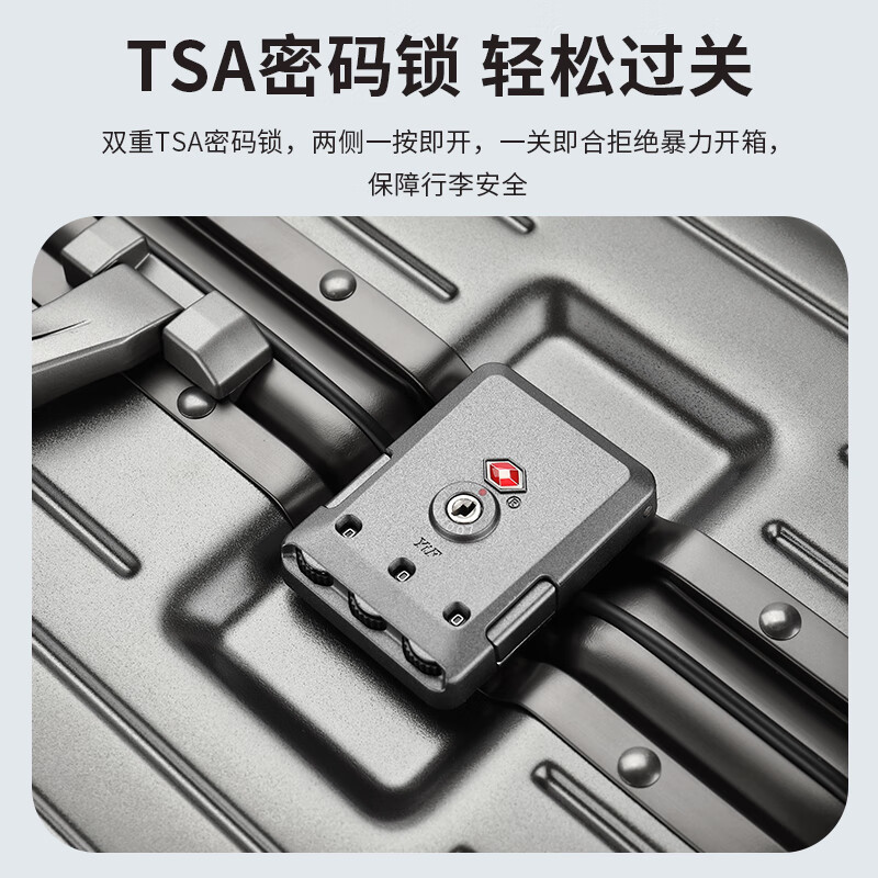 Goldlion suitcase 24-inch checked large-capacity password trolley case for men and women business trip suitcase Valentine's Day and Spring Festival gift silver gray FC334006-P2468 24-inch checked luggage required (suitable for 6-10 day short trips)