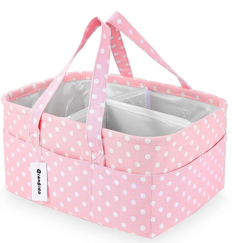 Large folding nursery storage basket portable tote bag baby diaper pad mother and baby supplies storage bag gray