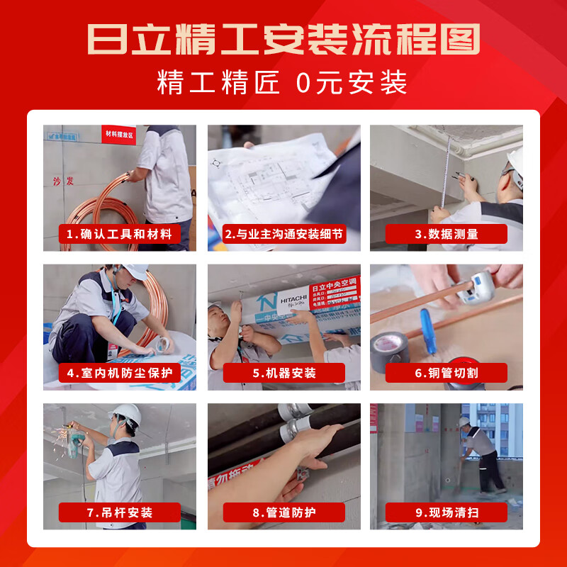 Hitachi (HITACHI) central air-conditioning duct machine, one-to-one U-enabled 3-horsepower home living room embedded air conditioner, one-price all-inclusive, level 1 energy efficiency heating and cooling RPIZ-72HDQ1/P