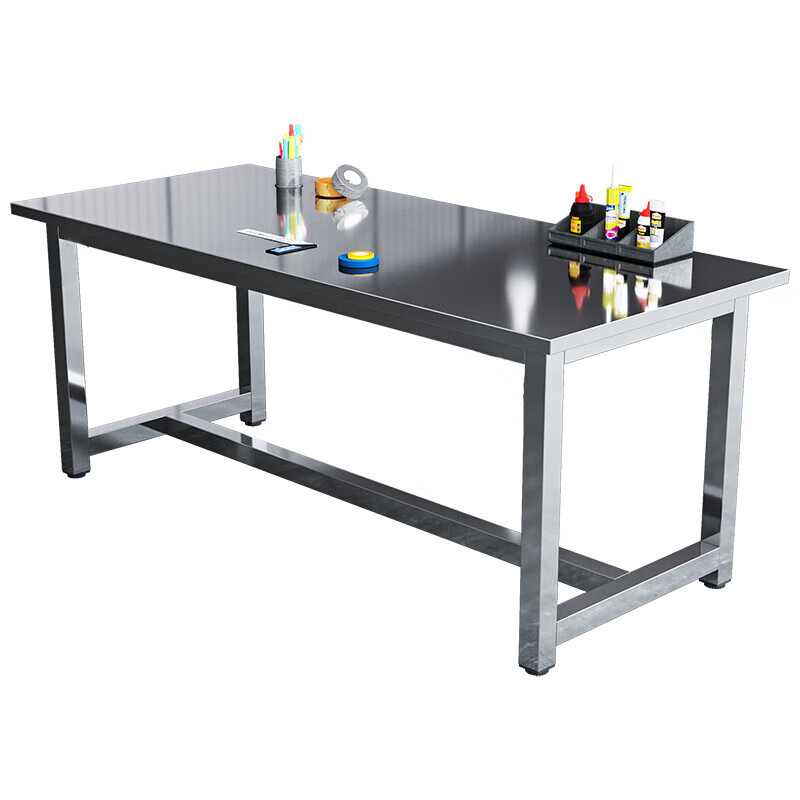 Kegang stainless steel workbench factory packaging workshop wear-resistant assembly table waterproof, rust-resistant and high-temperature-resistant operation table laboratory acid-alkali-resistant and corrosion-resistant instrument experimental table assembly line operating table 201 stainless steel table 1400*800*750 300KG