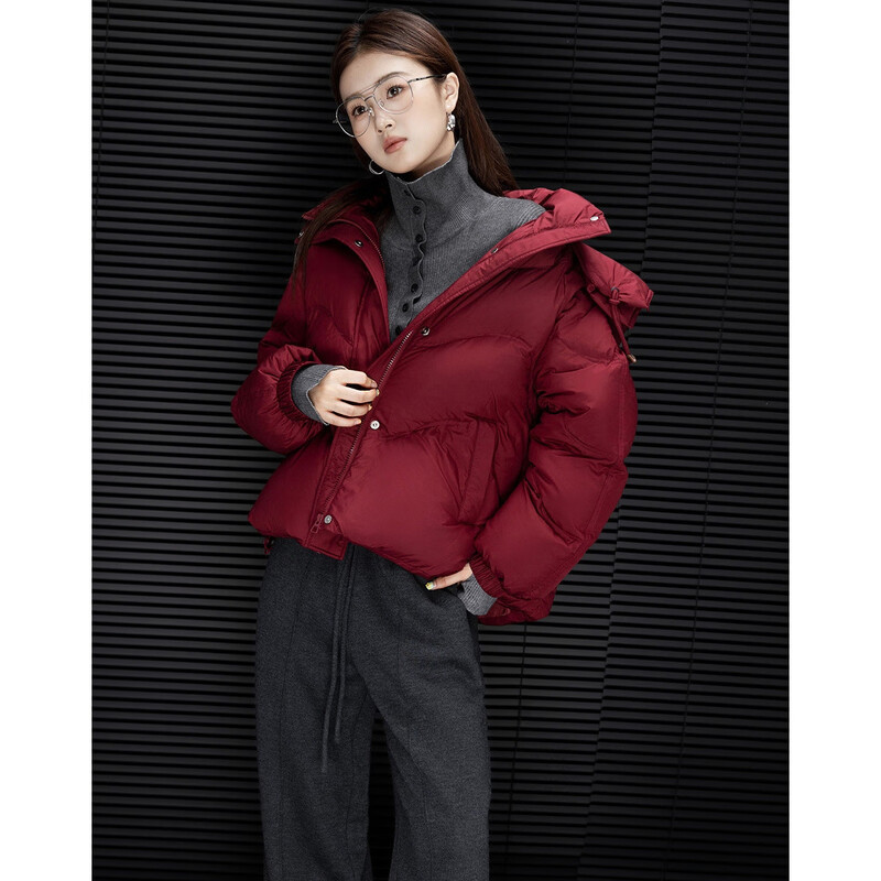 Demana 30D aerosol winter volcanic rock high-strength thermal storage and antibacterial 90 duck down hooded women's down jacket