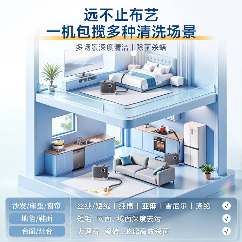 Donlim fabric cleaning machine, high-temperature steam cleaning machine, mite and sterilization spray and suction integrated sofa, carpet, mattress and curtain cleaning machine, first generation DL-6906 single machine