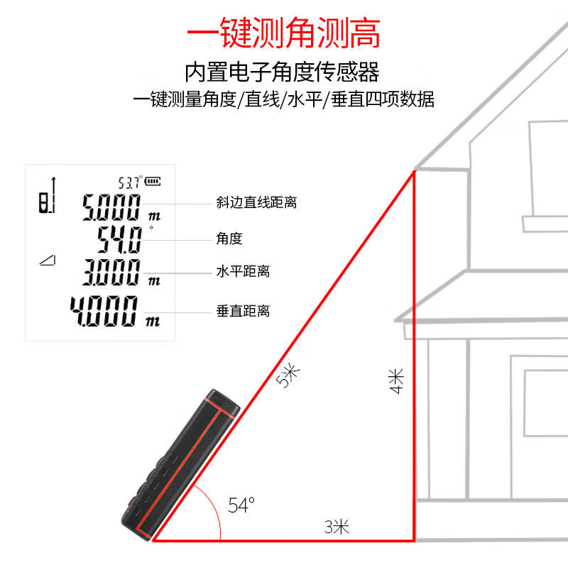 BEYZK handheld laser distance meter high-precision tool distance industrial measuring instrument room measuring instrument electronic ruler AR120 voice model 120 meters + USB charging