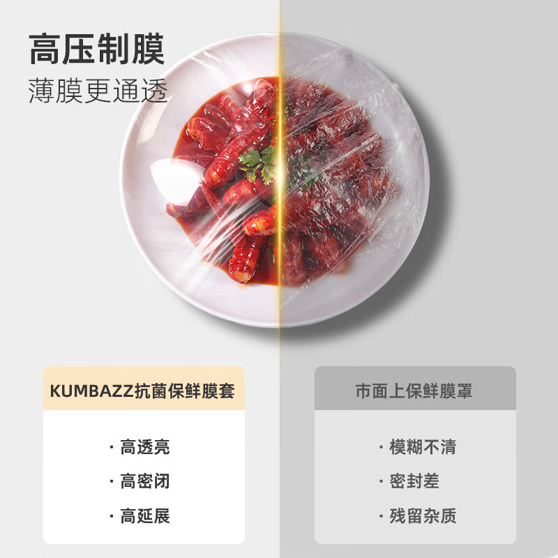 KUMBAZZ disposable cling film cover antibacterial food grade cling film cover large and small bowl universal cling film bag cover 100 pieces