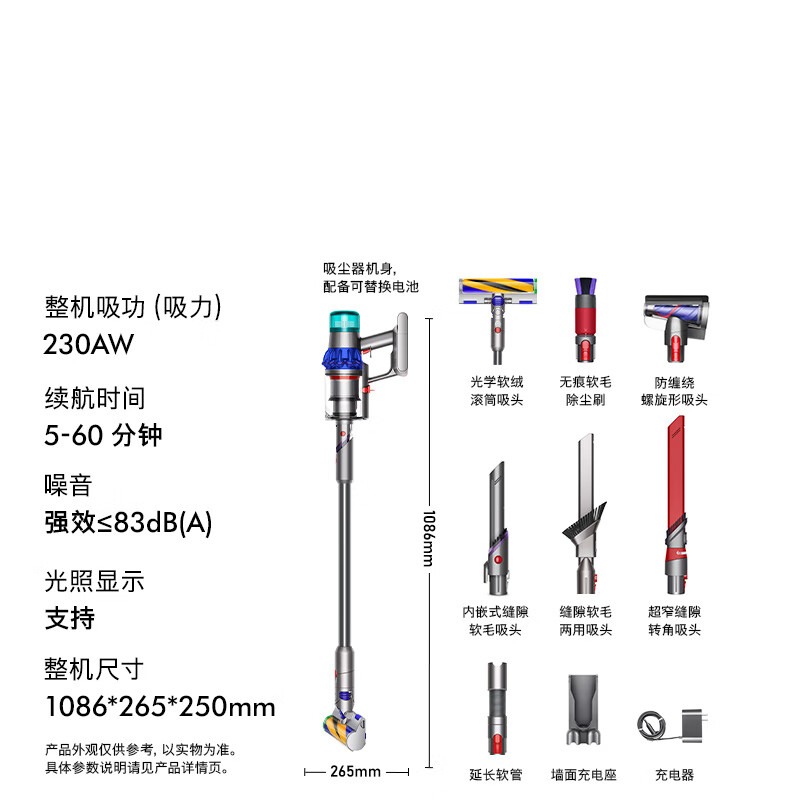 Dyson (DYSON) V15 Detect Fluffy cordless vacuum cleaner new generation blue original imported handheld wireless mite removal suitable for pet families