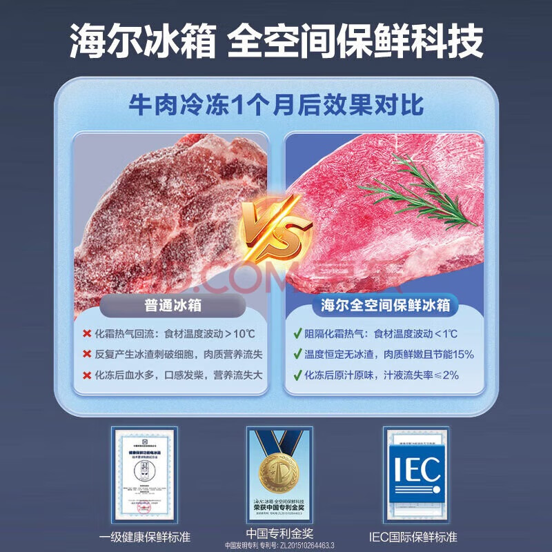 Haier 553L French multi-door full-space fresh-keeping glass door zero-embedded intelligent constant temperature dry and wet storage smart sterilization large-capacity refrigerator BCD-553WGHFD14XNU1