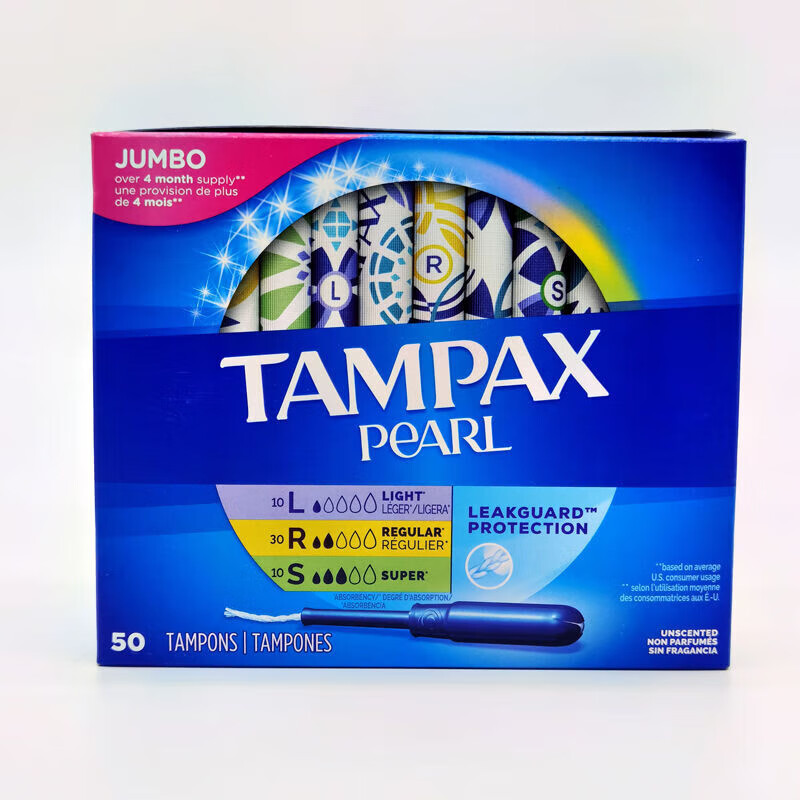 TAMPAX Canada Tampax Tampon Long Tube Type Extra Large Flow 18/36/50 Count U S+ 18S+