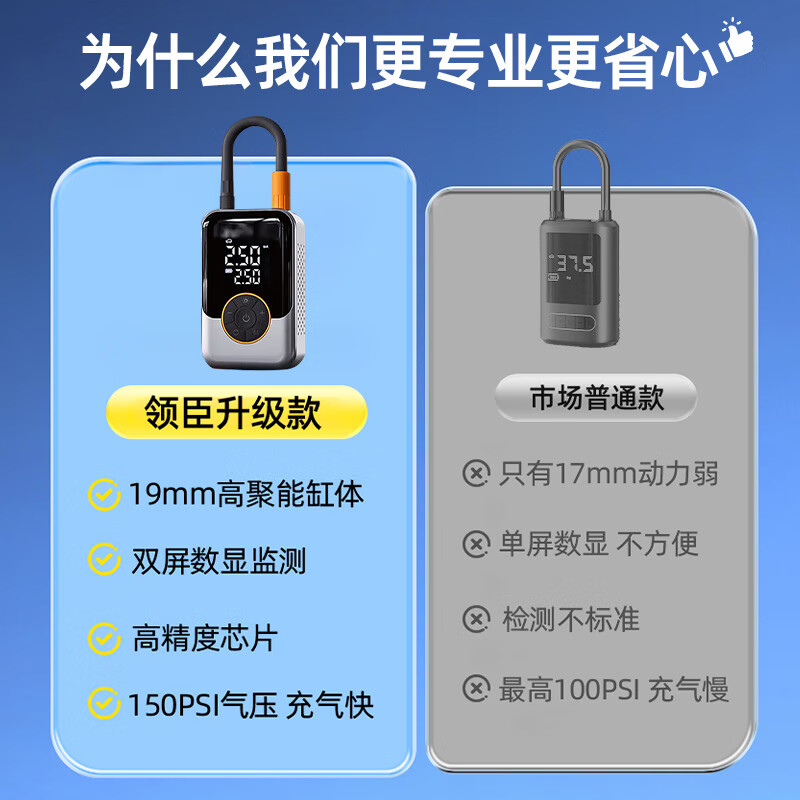 LINGCHEN car air pump wireless car electric air pump tire car inflatable portable automatic tire pressure measurement