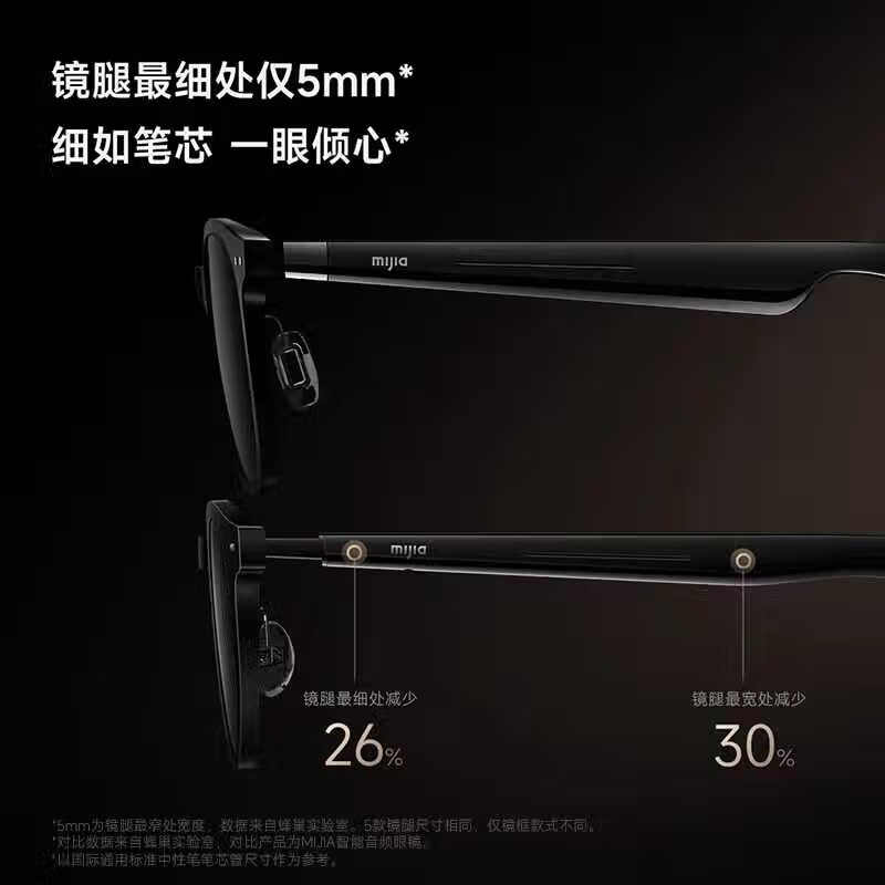 Xiaomi Smart Audio Glasses 2 has an ultra-long battery life, a lightweight body, supports voice recording, and supports voice wake-up. MIJIA Smart Audio Glasses 2 Deep Space Titanium Model