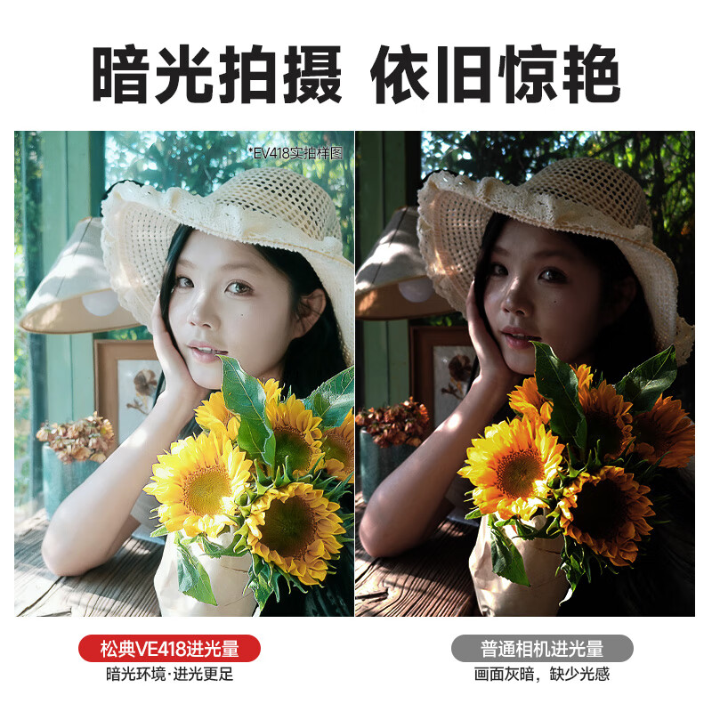 SONGDIAN VE418 digital camera HD outsole sensor vlog travel special full color night vision entry ccd flat touch screen card machine ivory white + 128G memory